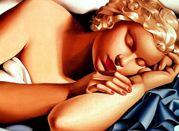 Girl sleeping II painting - Tamara de Lempicka Girl sleeping II art painting